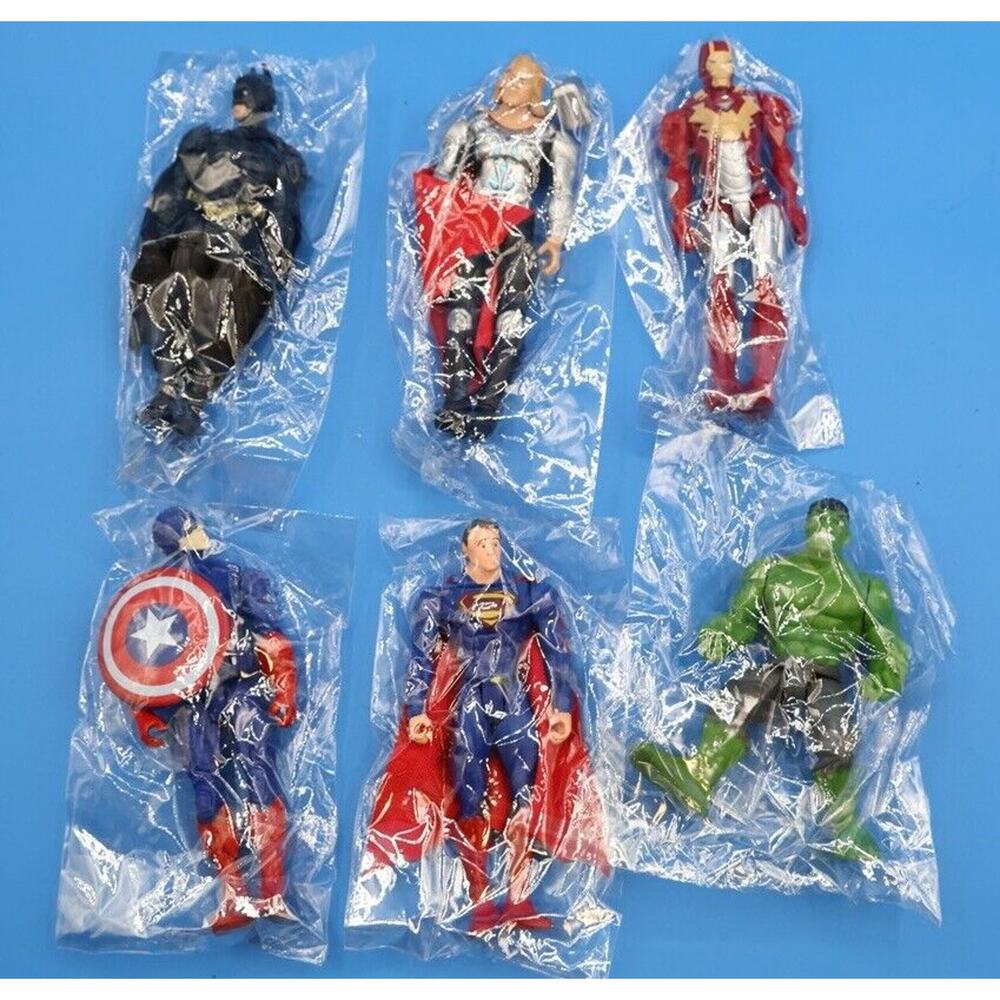 6 pc DC Superheroes Hero Figures Cake Toppers Toys 4" Moveable New